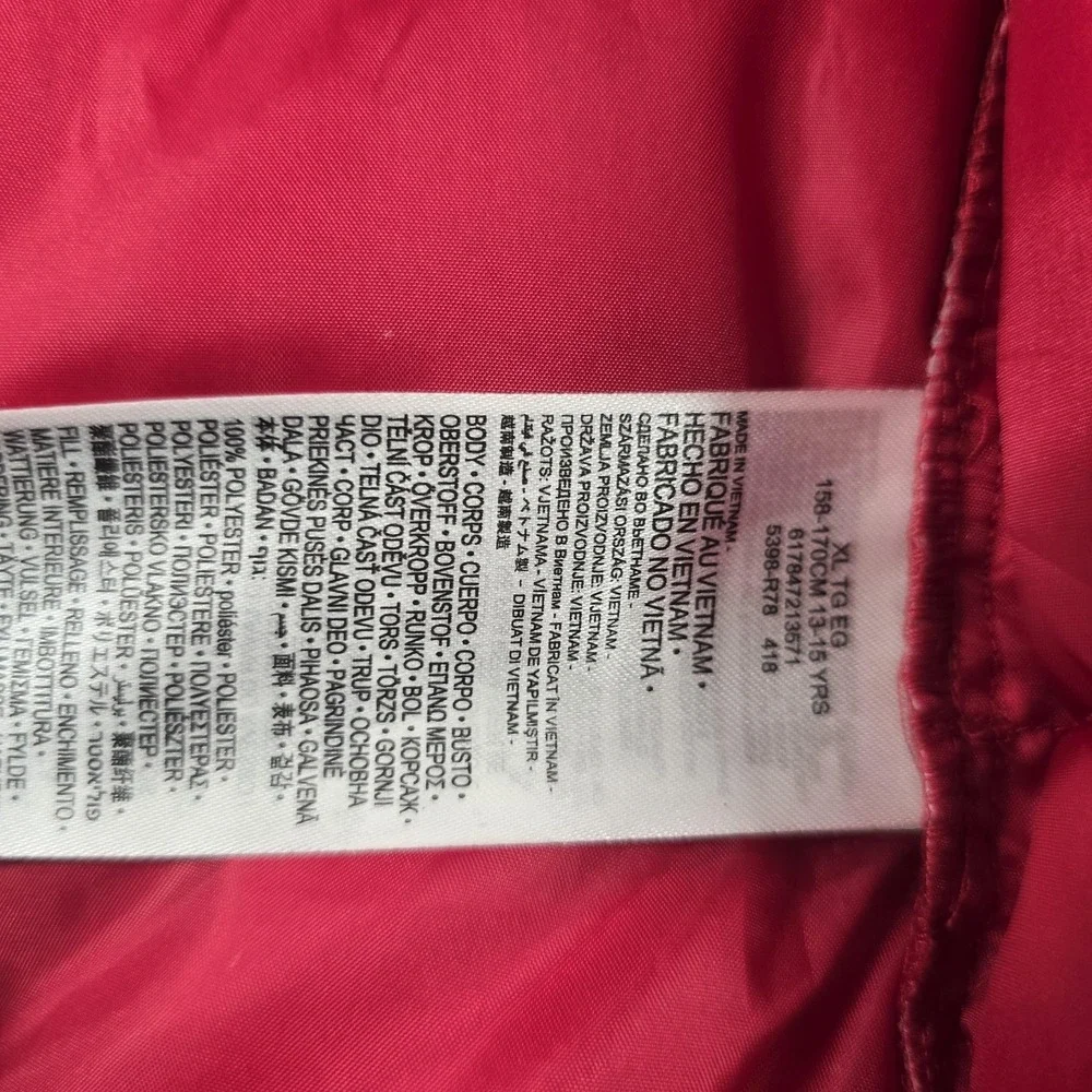 Nike Air Jordan‎ Jacket Boys XL Red Black Twofer Puffer Hooded Full Zip Logo